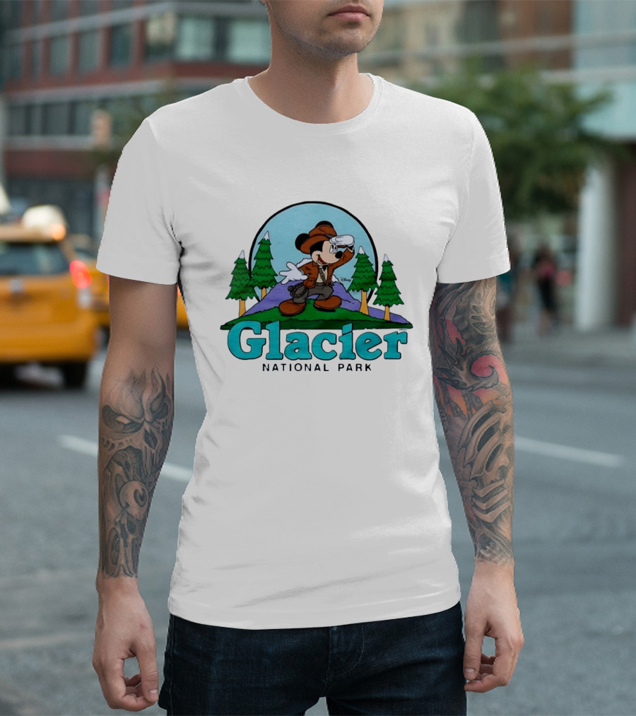 Mickey Mouse Explorer Glacier National Park Adventure T-Shirt