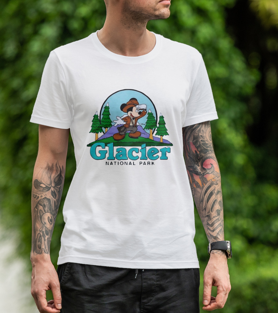 Mickey Mouse Explorer Glacier National Park Adventure T-Shirt