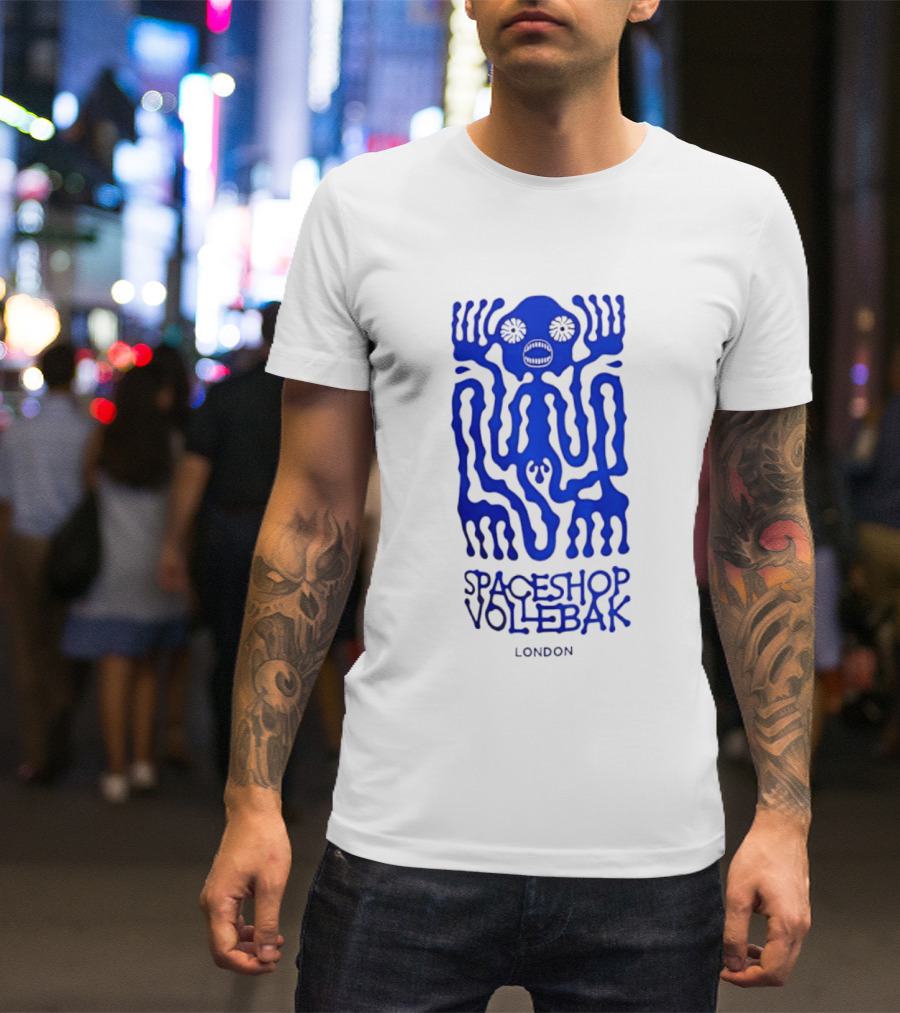 Spaceshop Vollebak London Psychedelic Blue Alien Figure T-Shirt