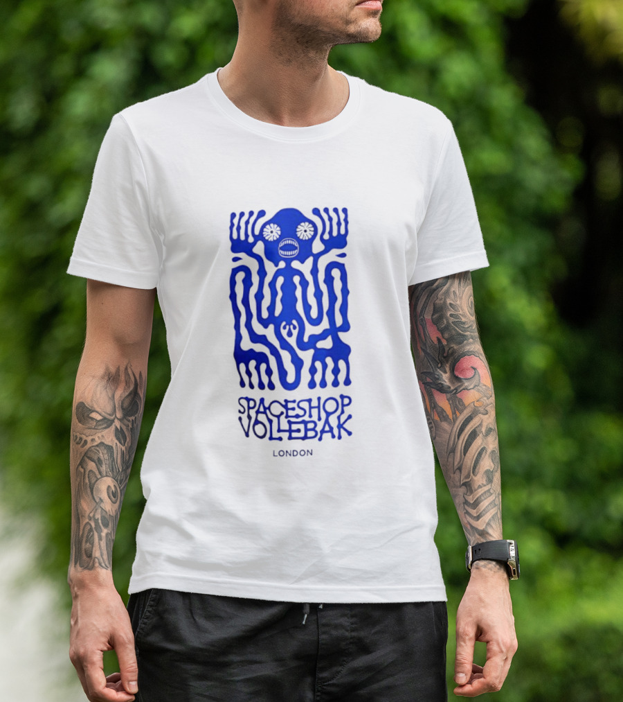 Spaceshop Vollebak London Psychedelic Blue Alien Figure T-Shirt
