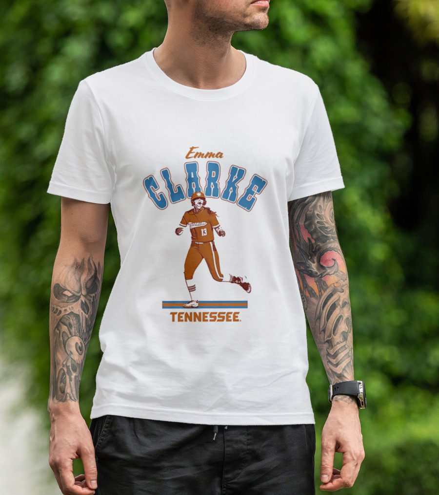 Tennessee Emma Clarke Running Pose Baseball Player T-Shirt