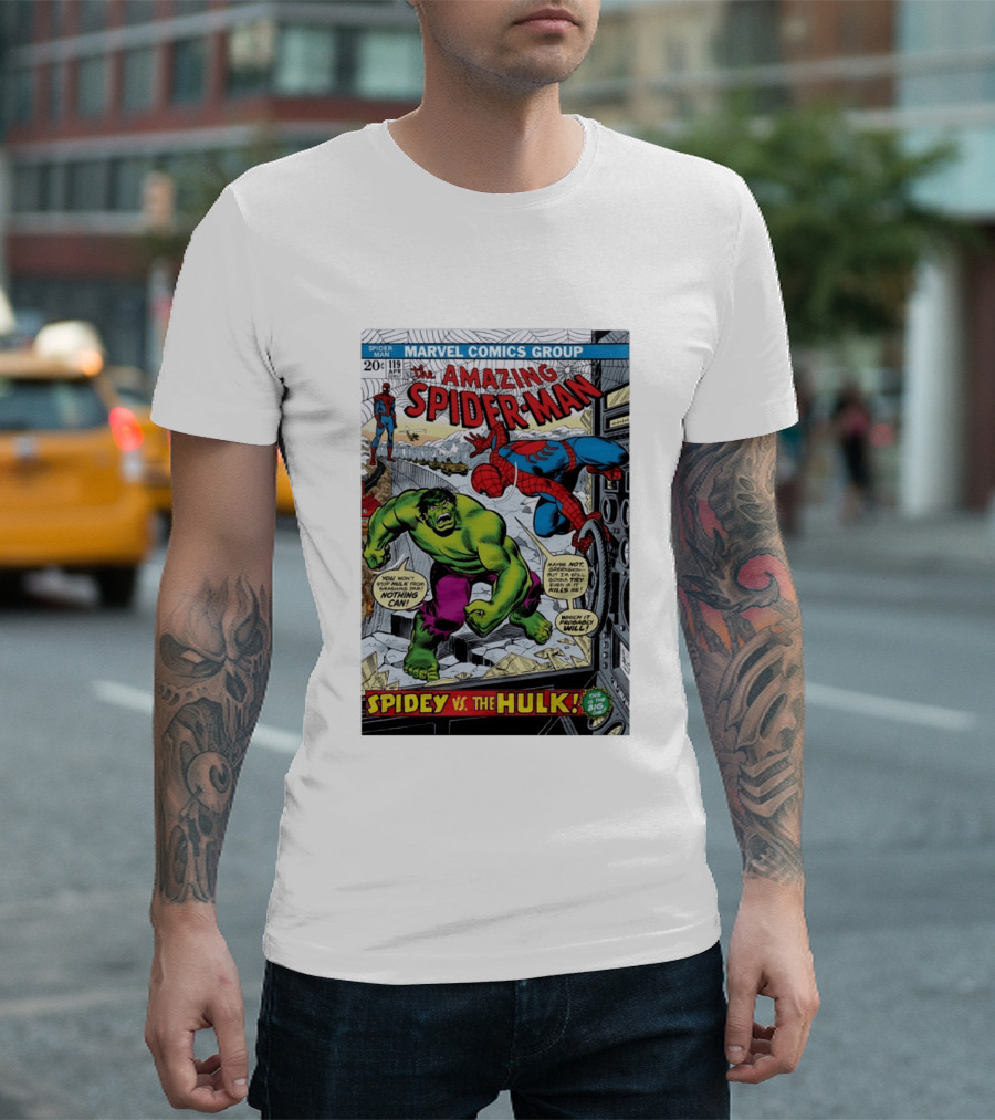 Marvel Comics Group The Amazing Spider Man 119 Spidey Vs The Hulk Comic Book Cover T-Shirt