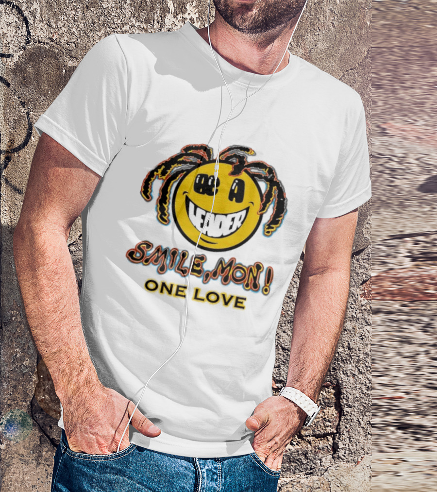 Be A Leader Smile Mon One Love Dreadlocks Emoji T-Shirt