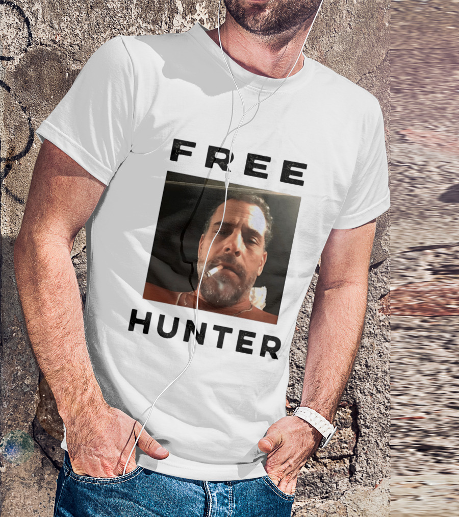 Hunter Biden Free Political Satire Shot Smoking T-Shirt