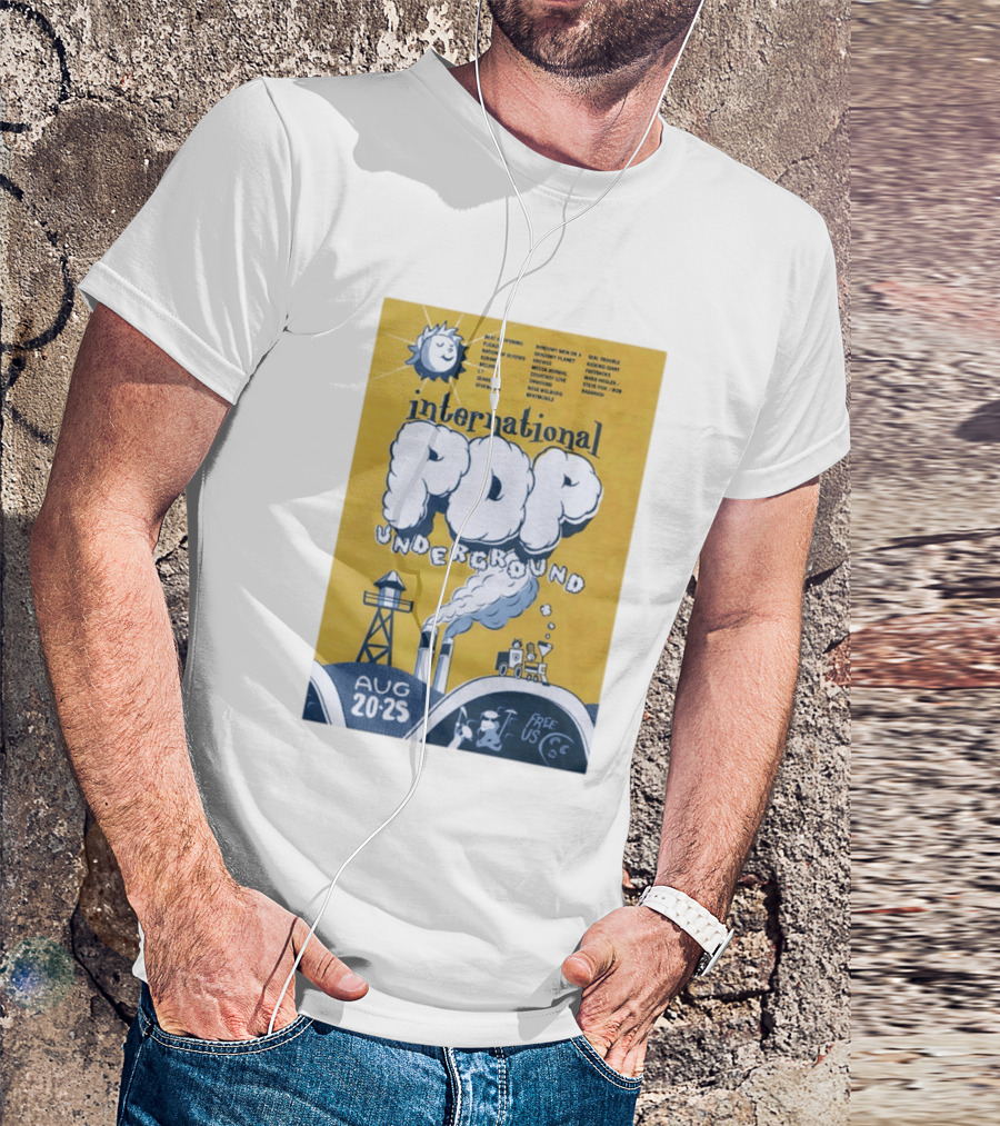 International Pop Underground Festival August 20 25 Beat Happening Fugazi Legend Of Yulesville Seaweed Спинанес Free Us T-Shirt