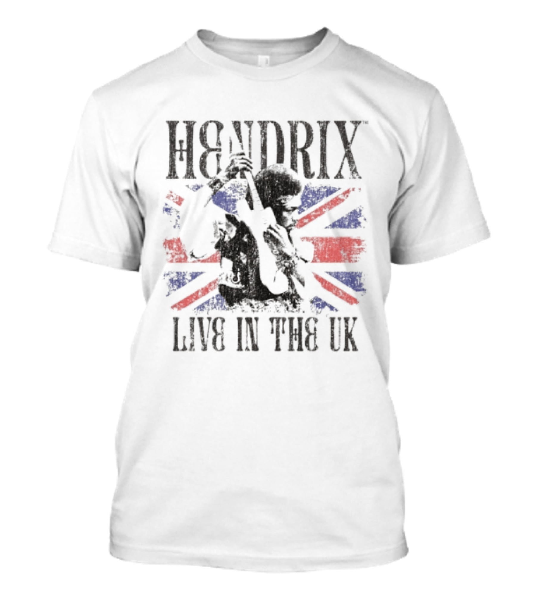 Hendrix Live In The UK Union Jack T-Shirt