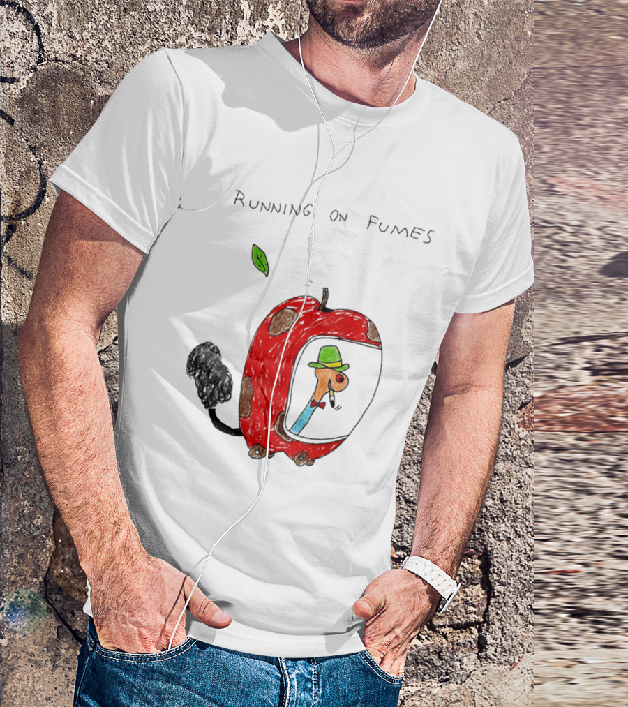 Running On Fumes Lowly Worm Apple Car T-Shirt