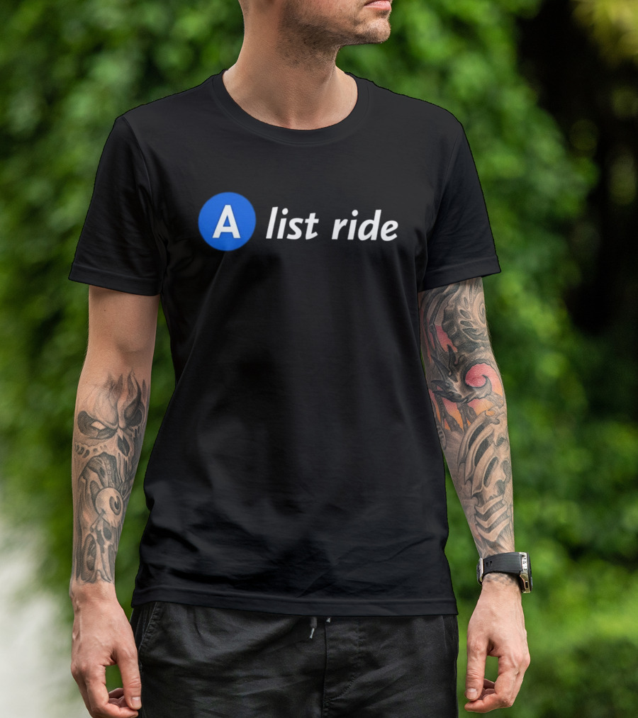 A List Ride Blue Circle Letter A T-Shirt