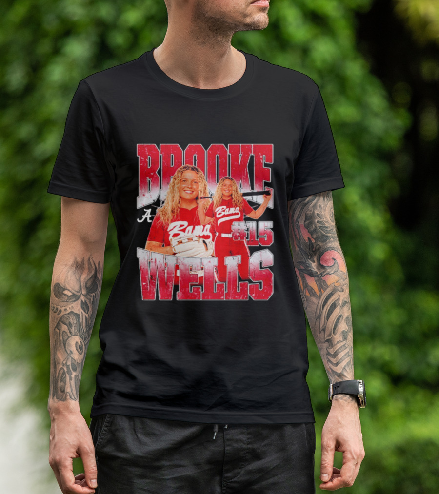 Brooke Wells Bama Softball #15 Player Collage Alabama T-Shirt