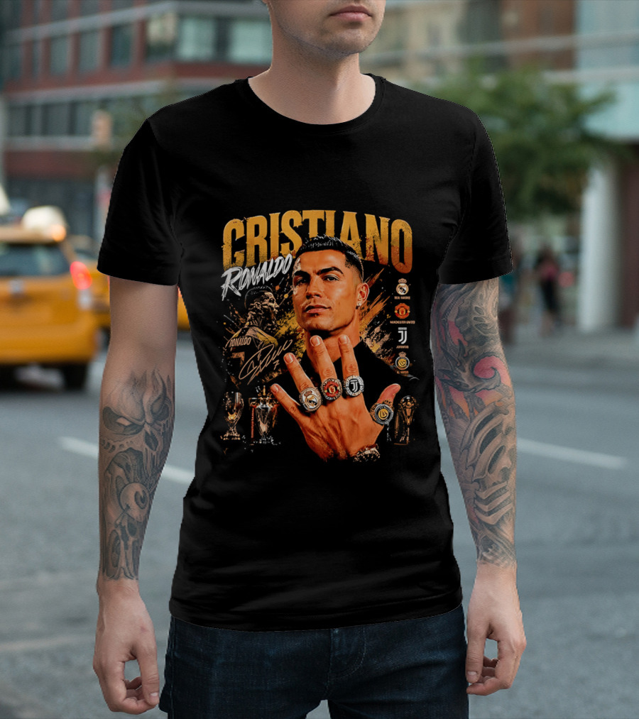 Cristiano Ronaldo Rings Collection Manchester Juventus Real Madrid Arsenal T-Shirt