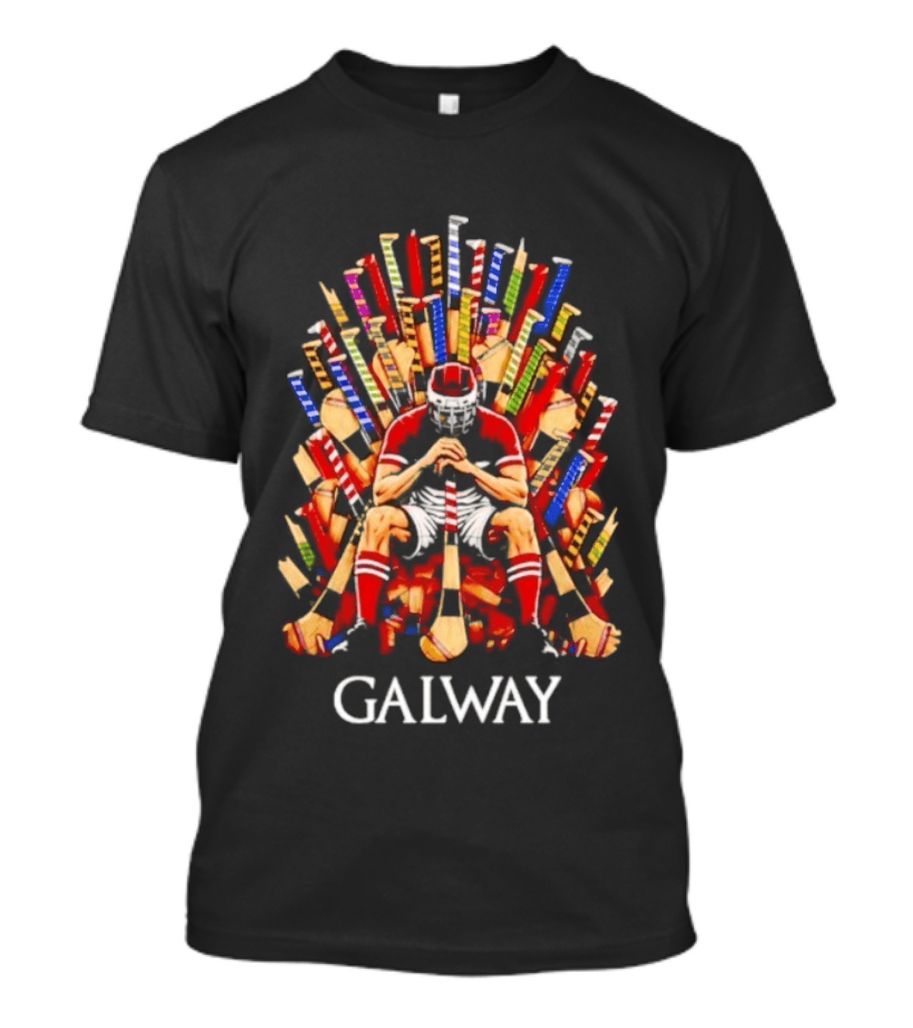 Game Of Hurls Galway Thrones Hurley Sticks Player Iconic Seat T-Shirt