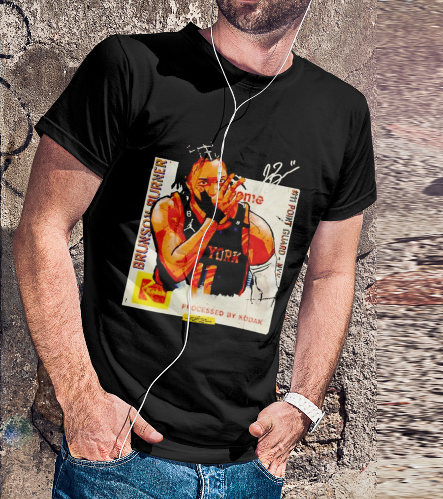 New York Knicks Jalen Brunson Burner #11 Point Guard Processed By Kodak T-Shirt