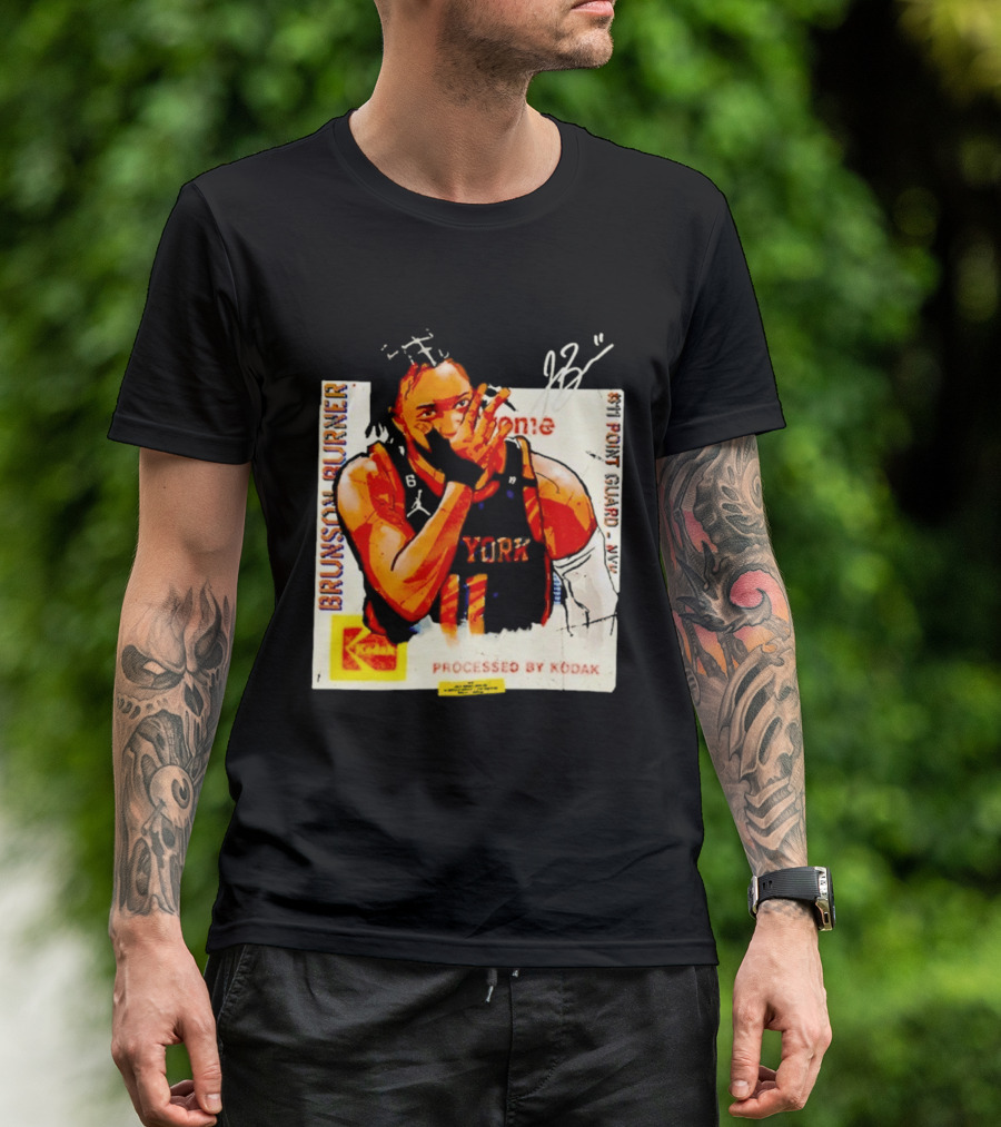 New York Knicks Jalen Brunson Burner #11 Point Guard Processed By Kodak T-Shirt