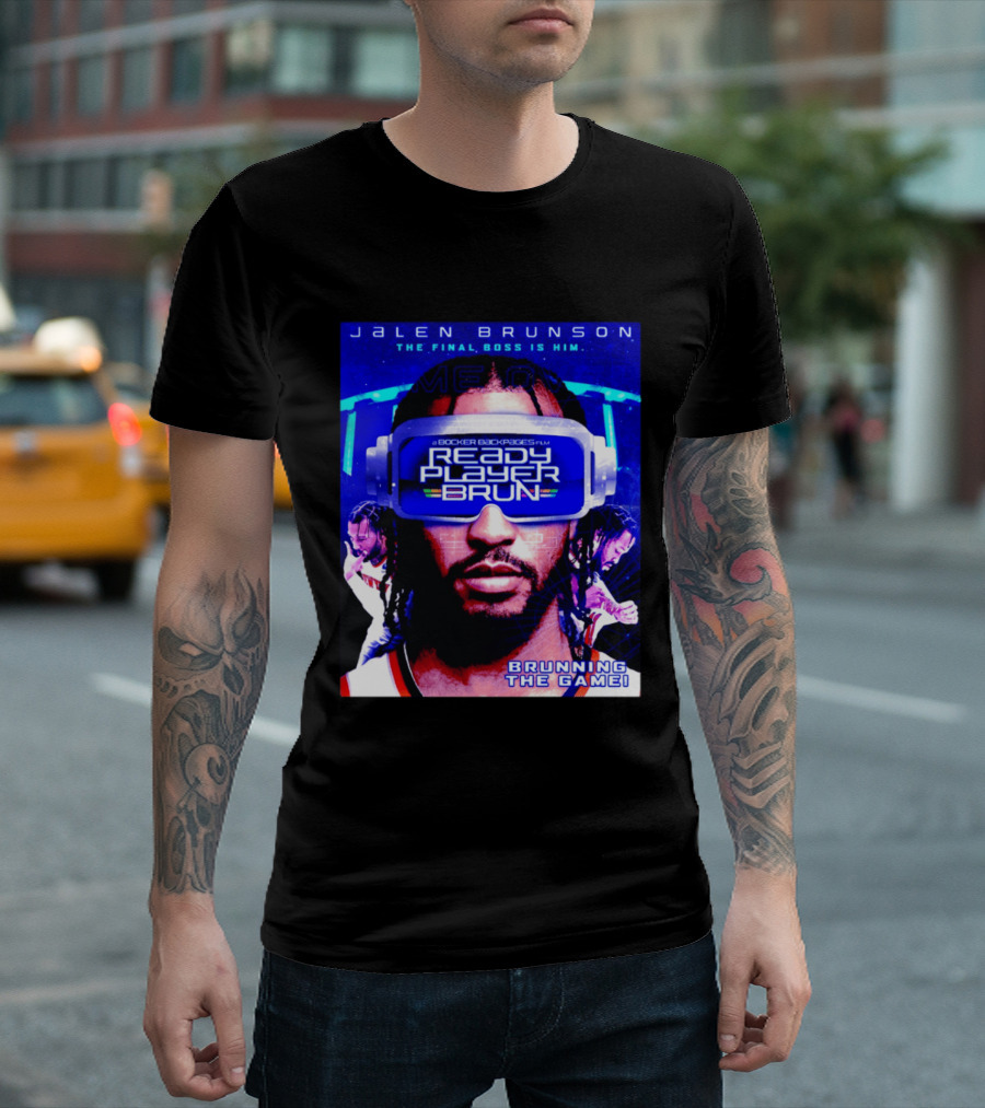 Jalen Brunson NY Knicks Ready Player Brun The Final Boss Brunning The Game T-Shirt