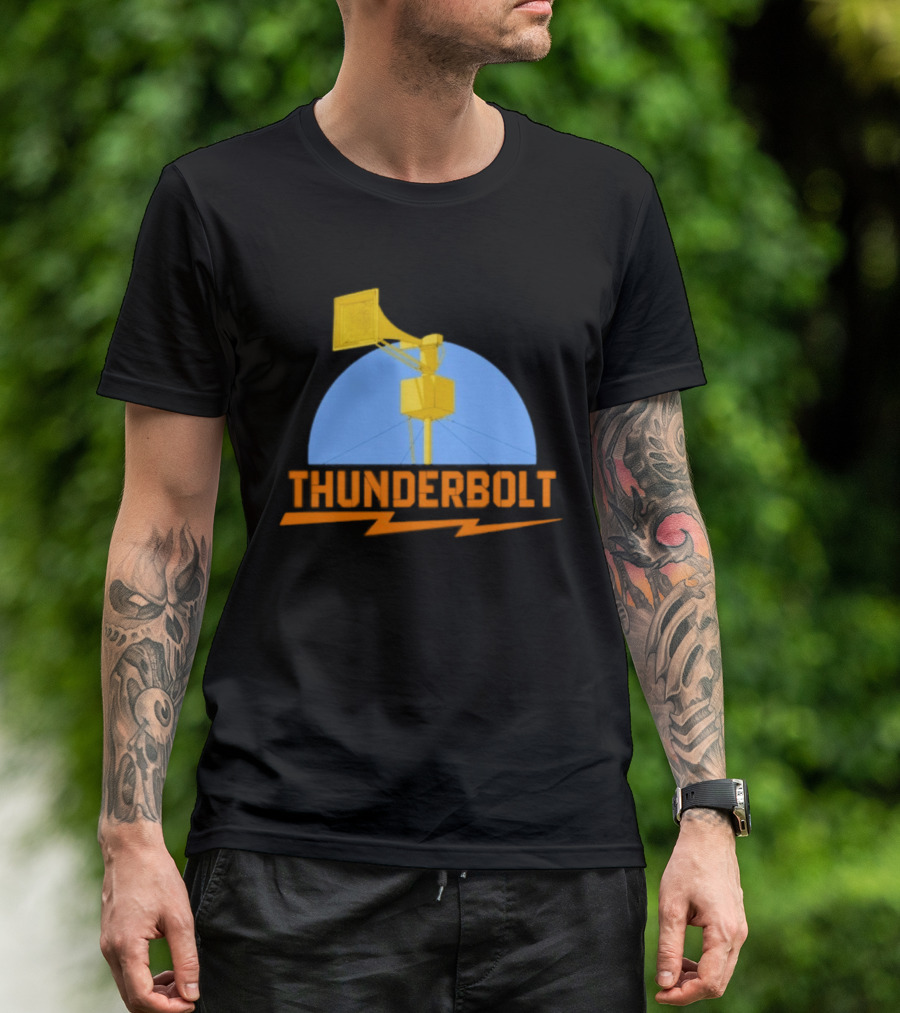 Thunderbolt Civil Defense Siren Lightning Bolt Black T-Shirt