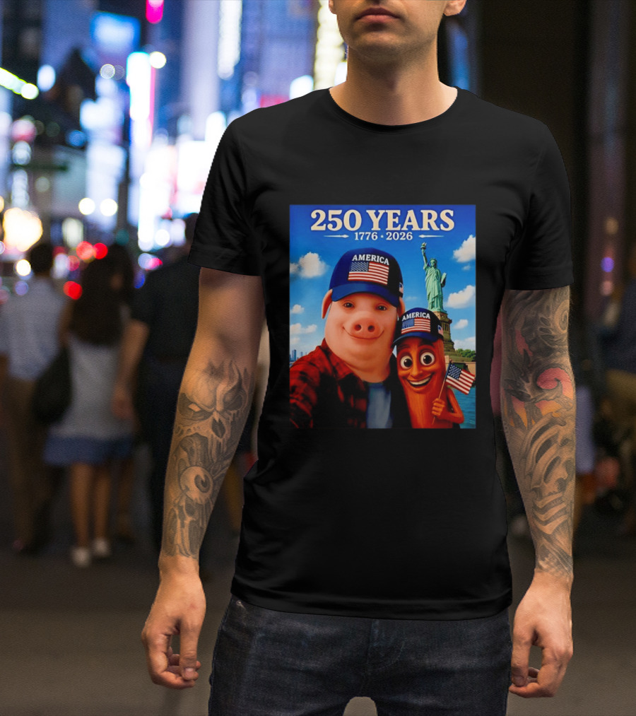 250 Years 1776 2026 America Tung Tung Tung Sahur Statue Of Liberty T-Shirt