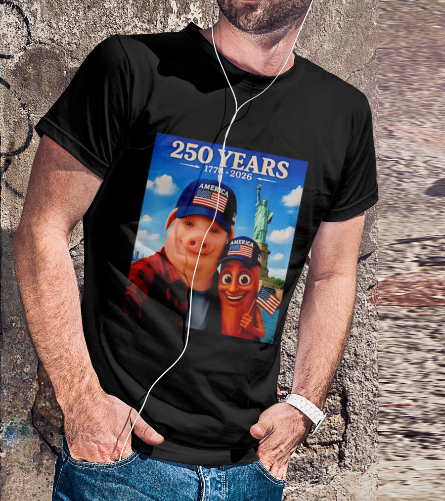 250 Years 1776 2026 America Tung Tung Tung Sahur Statue Of Liberty T-Shirt