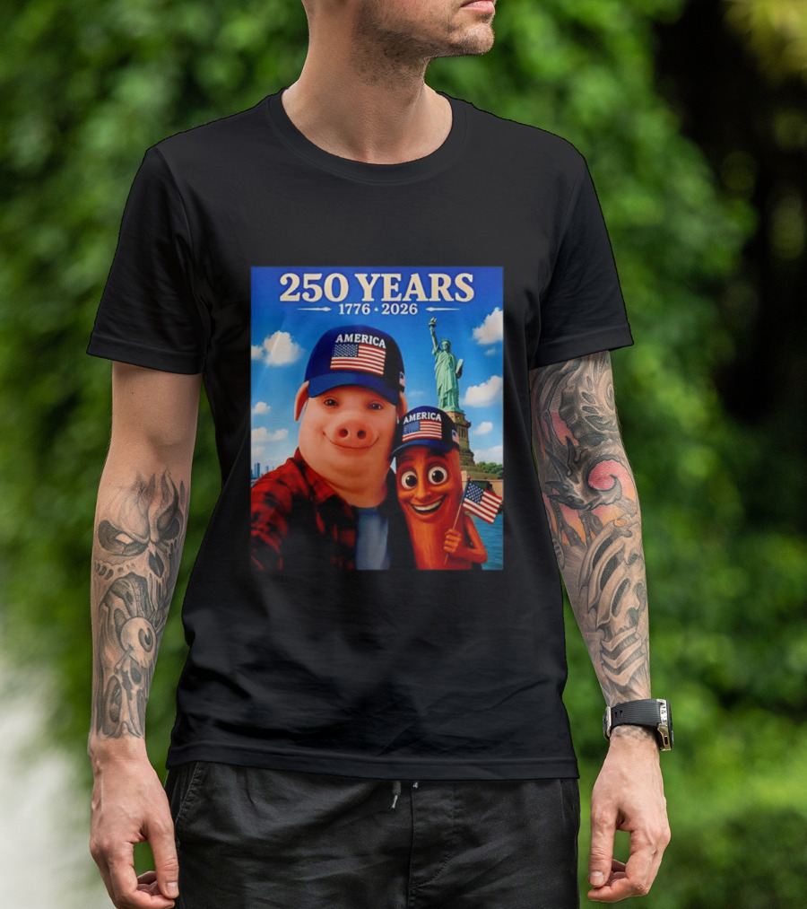 250 Years 1776 2026 America Tung Tung Tung Sahur Statue Of Liberty T-Shirt
