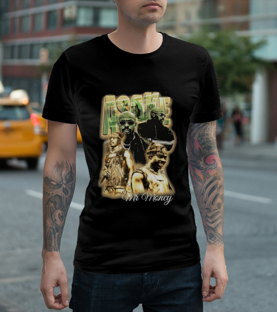 Asake Mr Money Music Artist Collage With Stylish Sunglasses And Fashionable Outfits T-Shirt