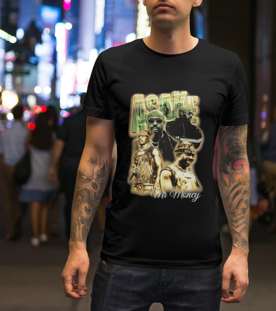 Asake Mr Money Music Artist Collage With Stylish Sunglasses And Fashionable Outfits T-Shirt