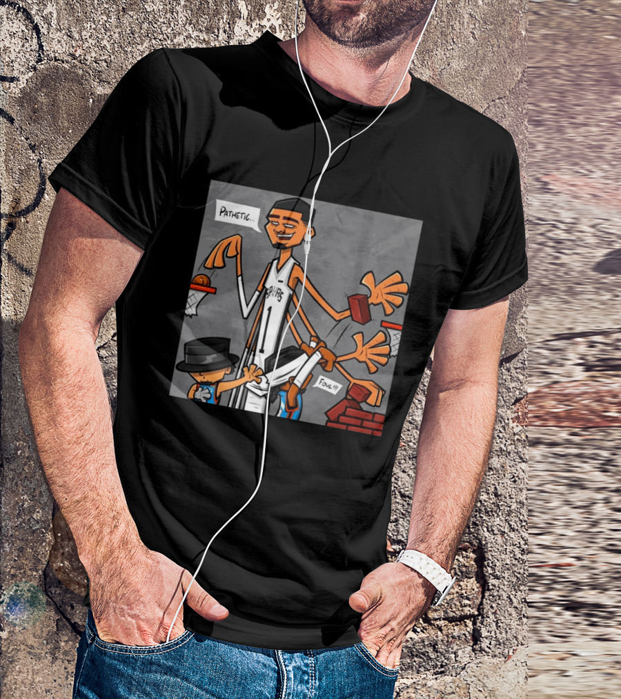 Wemby Spurs Pathetic Foul Long Arms Basketball T-Shirt