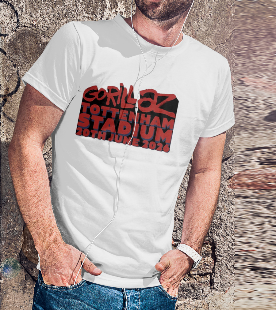 Gorillaz Tottenham Stadium 20th June 2026 Concert Music Event Tour T-Shirt