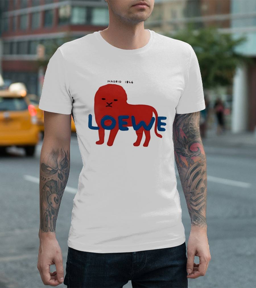 LOEWE Madrid 1866 Red Lion Blue T-Shirt