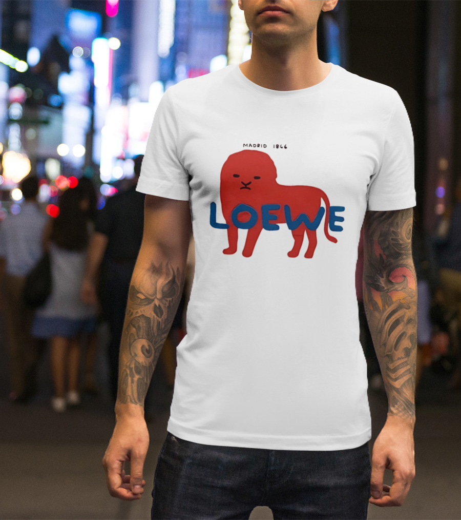 LOEWE Madrid 1866 Red Lion Blue T-Shirt