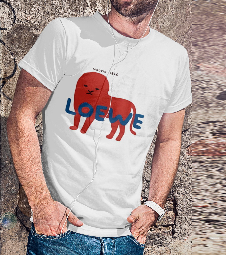 LOEWE Madrid 1866 Red Lion Blue T-Shirt