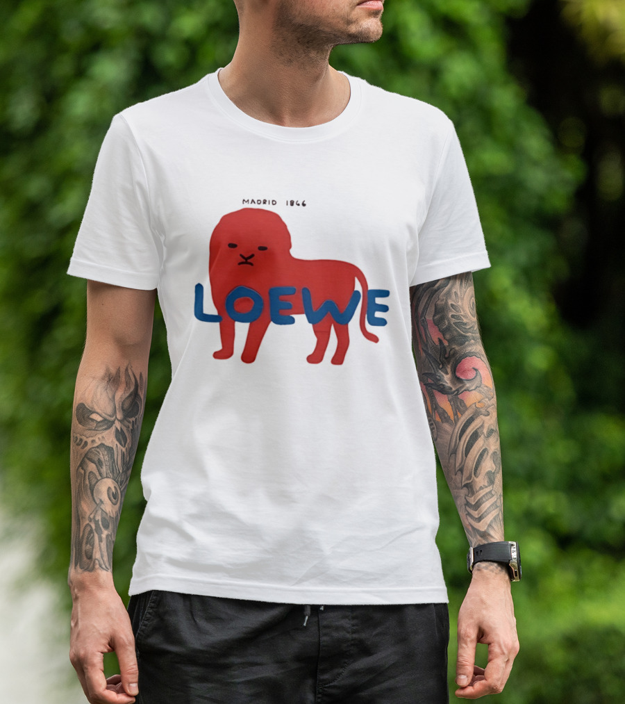 LOEWE Madrid 1866 Red Lion Blue T-Shirt