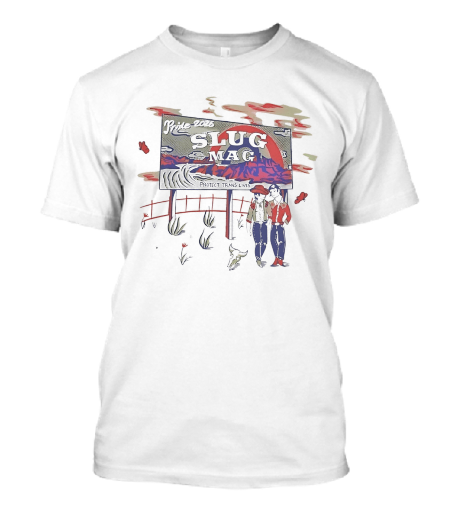 Pride 2026 Slug Mag Protect Trans Lives Desert Cowboy Rodeo Western Culture T-Shirt