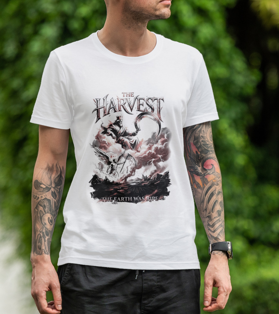The Harvest Ripe Earth Dark Reaper Scythe T-Shirt