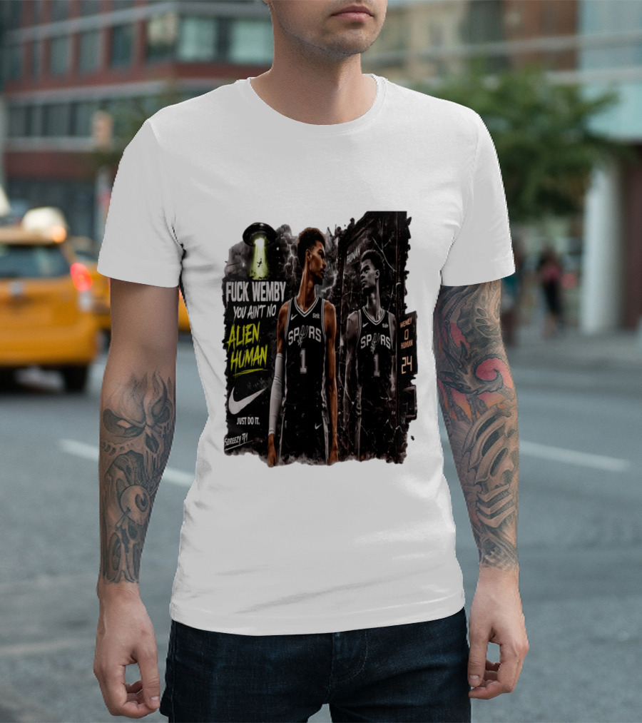 Victor Wembanyama San Antonio Spurs You Ain't No Alien Human Nike Just Do It T-Shirt