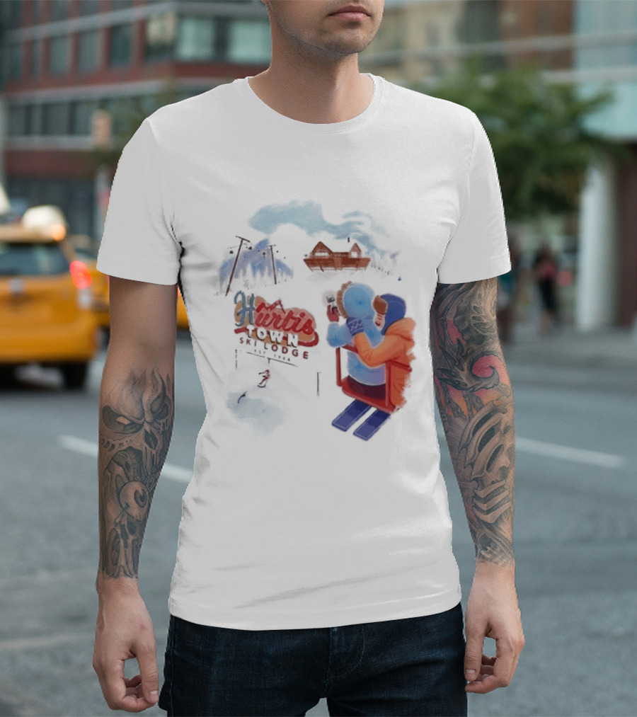 Kurtis Conner Ski Lodge Vintage Aesthetic Winter Scene T-Shirt