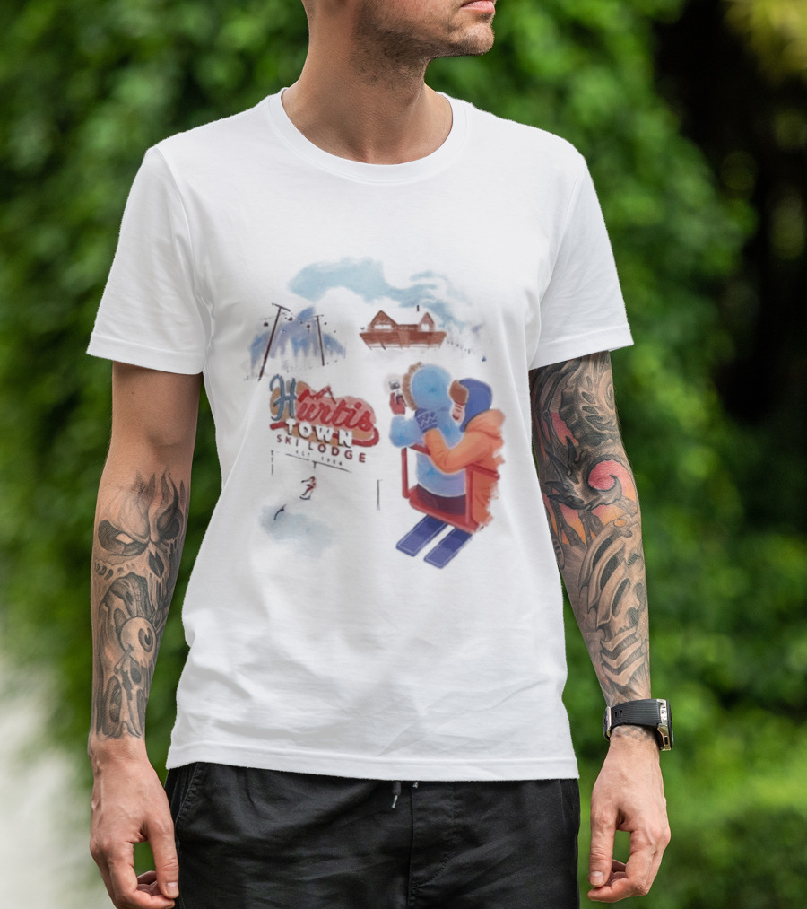 Kurtis Conner Ski Lodge Vintage Aesthetic Winter Scene T-Shirt
