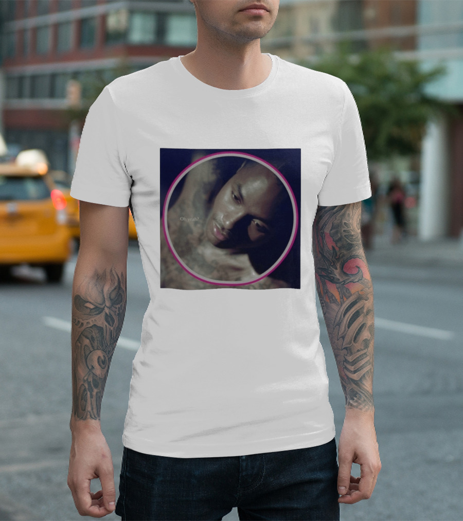 Oh Yeah Steve Lacy Musician Portrait Pink Circle Frame T-Shirt
