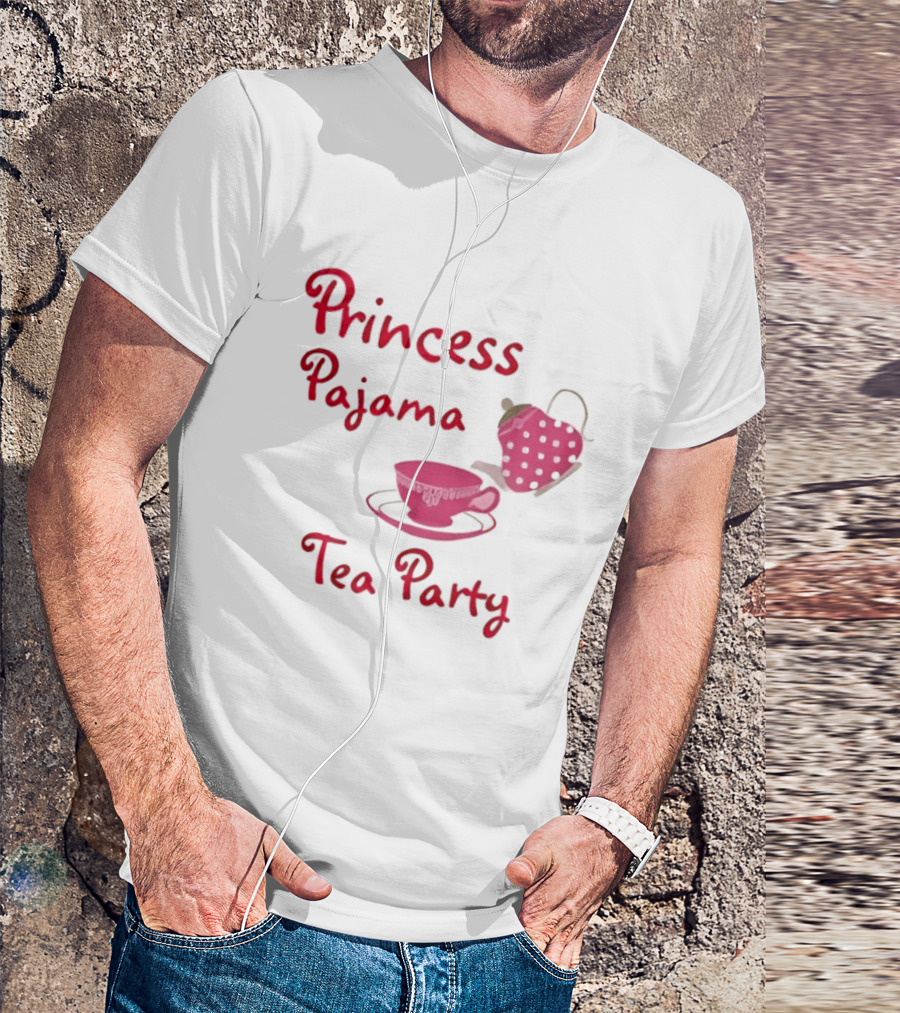 Princess Pajama Tea Party Pink Tea Set T-Shirt