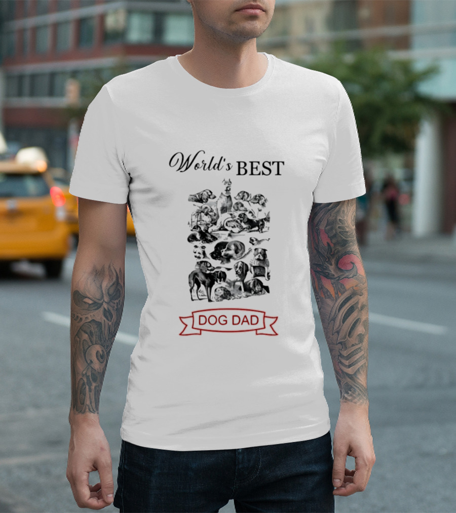 World's Best Dog Dad With Dogs T-Shirt