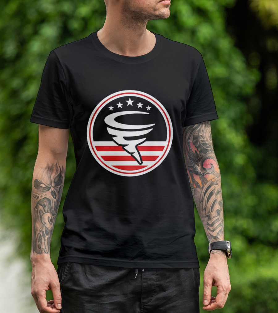 American Flag Cyclone Stars Stripes Circle T-Shirt