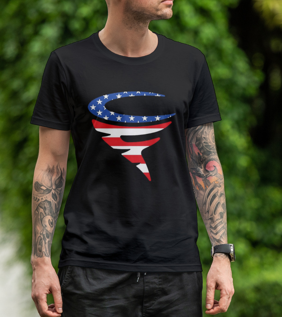 American Flag Stars Stripes Football Team Spirit T-Shirt