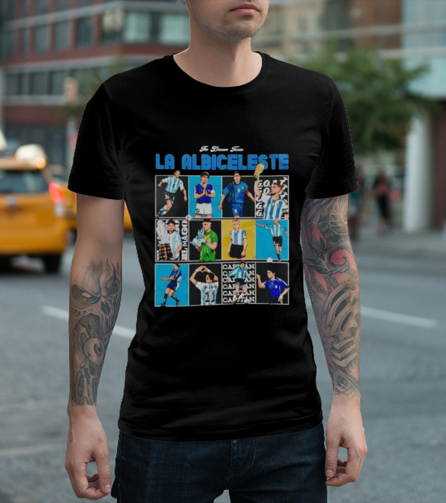 La Albiceleste Football Legends The Dream Team Soccer Series Argentina T-Shirt