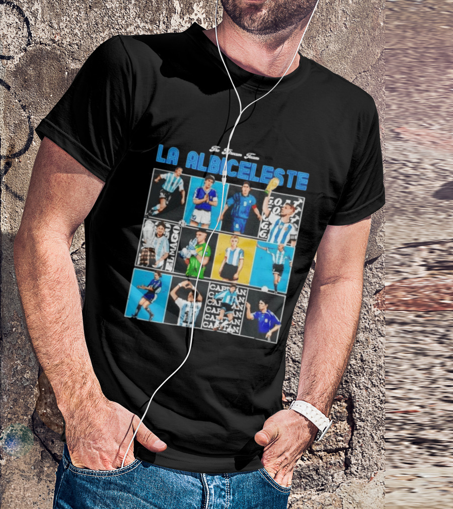 La Albiceleste Football Legends The Dream Team Soccer Series Argentina T-Shirt