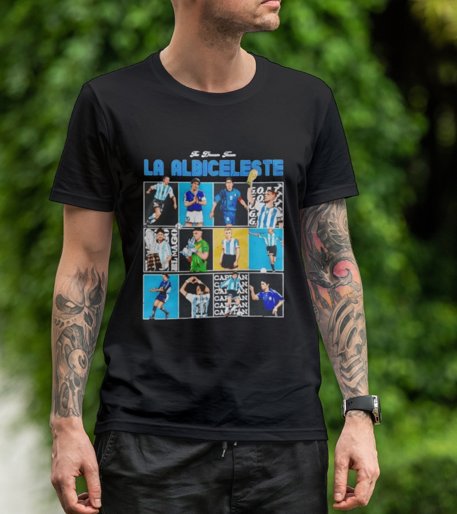 La Albiceleste Football Legends The Dream Team Soccer Series Argentina T-Shirt