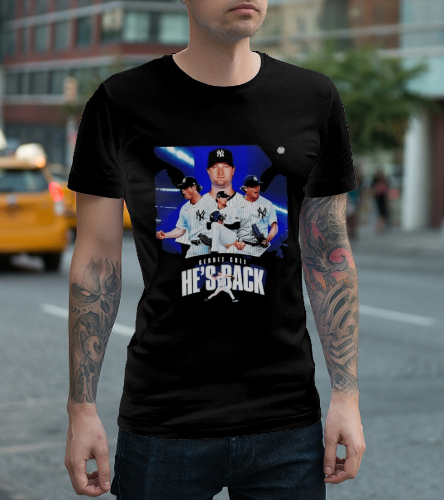 Gerrit Cole He's Back Yankees Pitcher Action T-Shirt