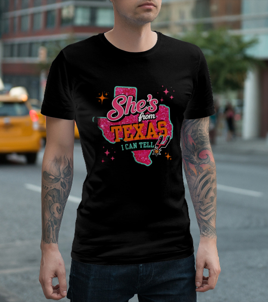 She's From Texas I Can Tell San Antonio Spurs Basketball NBA T-Shirt