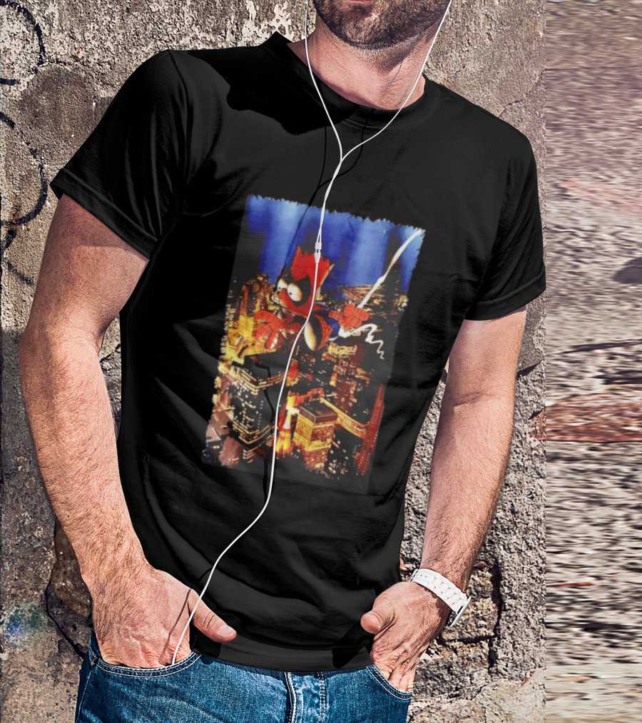 Spider Bart Bartman Swinging Through Cityscape Mexican T-Shirt