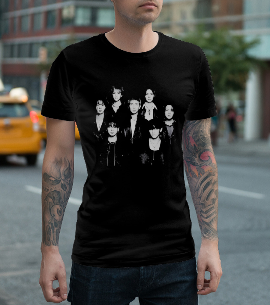 Jung Kook Bangtan Sonyeondan BTS Seven Members Sketch T-Shirt