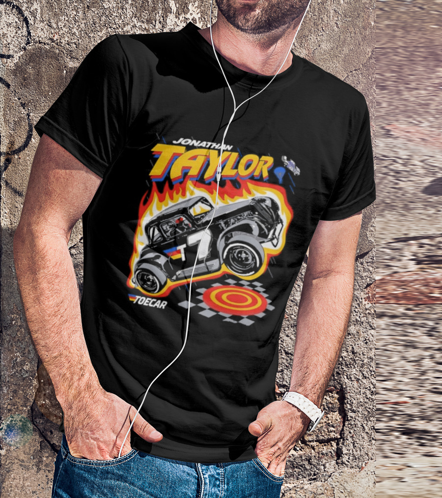 Jonathan Taylor Legend Modified Race Car Flames T-Shirt