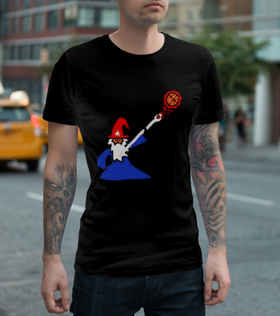 Washington Wizards NBA Basketball Player Wizard Hat Star Basketball T-Shirt
