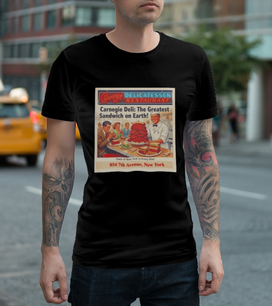 Carnegie Delicatessen Restaurant Carnegie Deli The Greatest Sandwich On Earth 854 7th Avenue New York T-Shirt